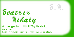 beatrix mihaly business card